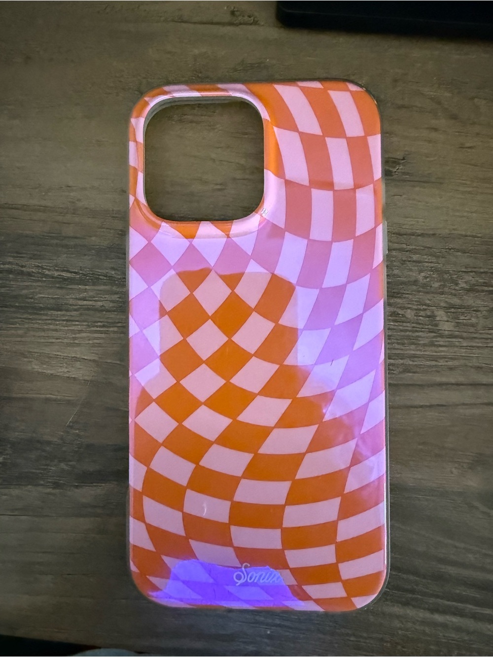 Sonix Orange and Pink Checkered Wave iPhone Case